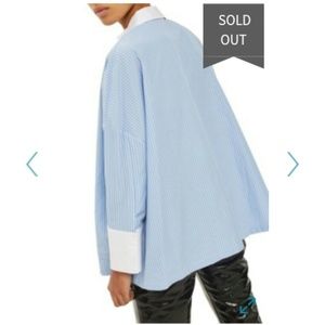 Topshop blue & white oversized shirt